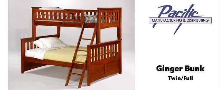 Ginger Twin Full Bunk Pacific, Night And Day Ginger Bunk Bed